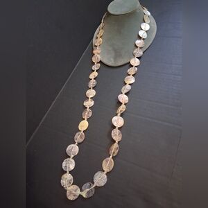 Vintage mother of pearl Shell Disc Necklace